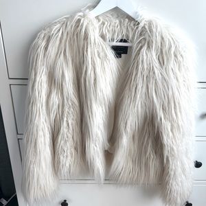 Sanctuary branded faux fur white coat!